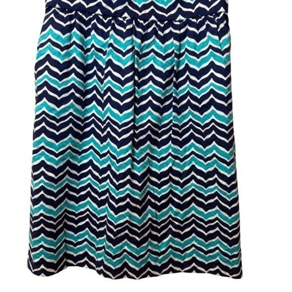 Vineyard Vines Fit Flare Dress Blue White Open Back Coastal Preppy Size 4 - Picture 7 of 12